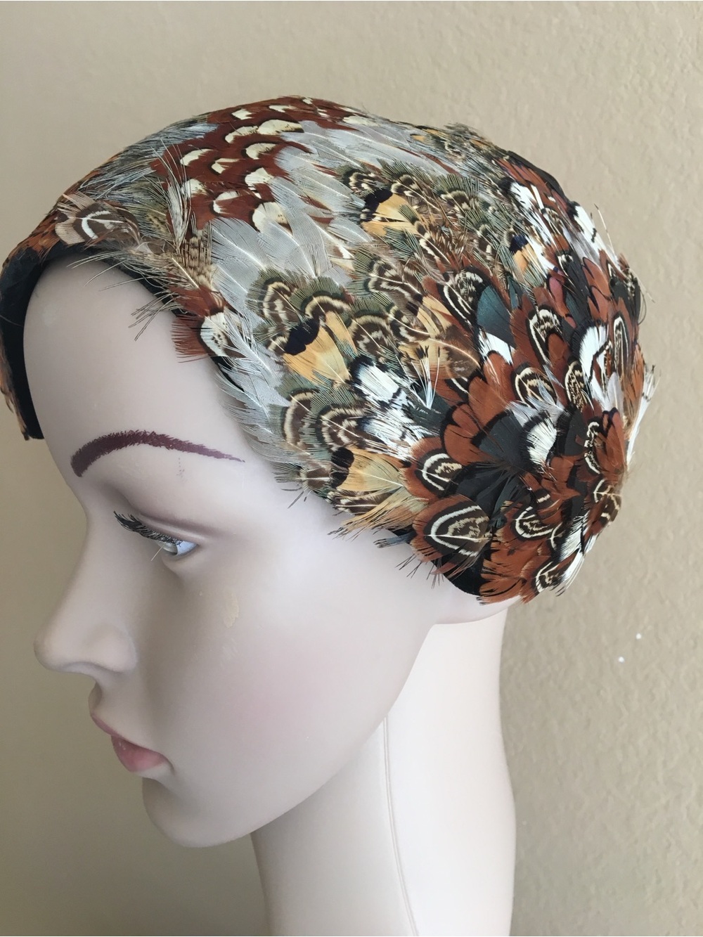 RARE VINTAGE LADIES PHEASANT • 
                       HALF HAT